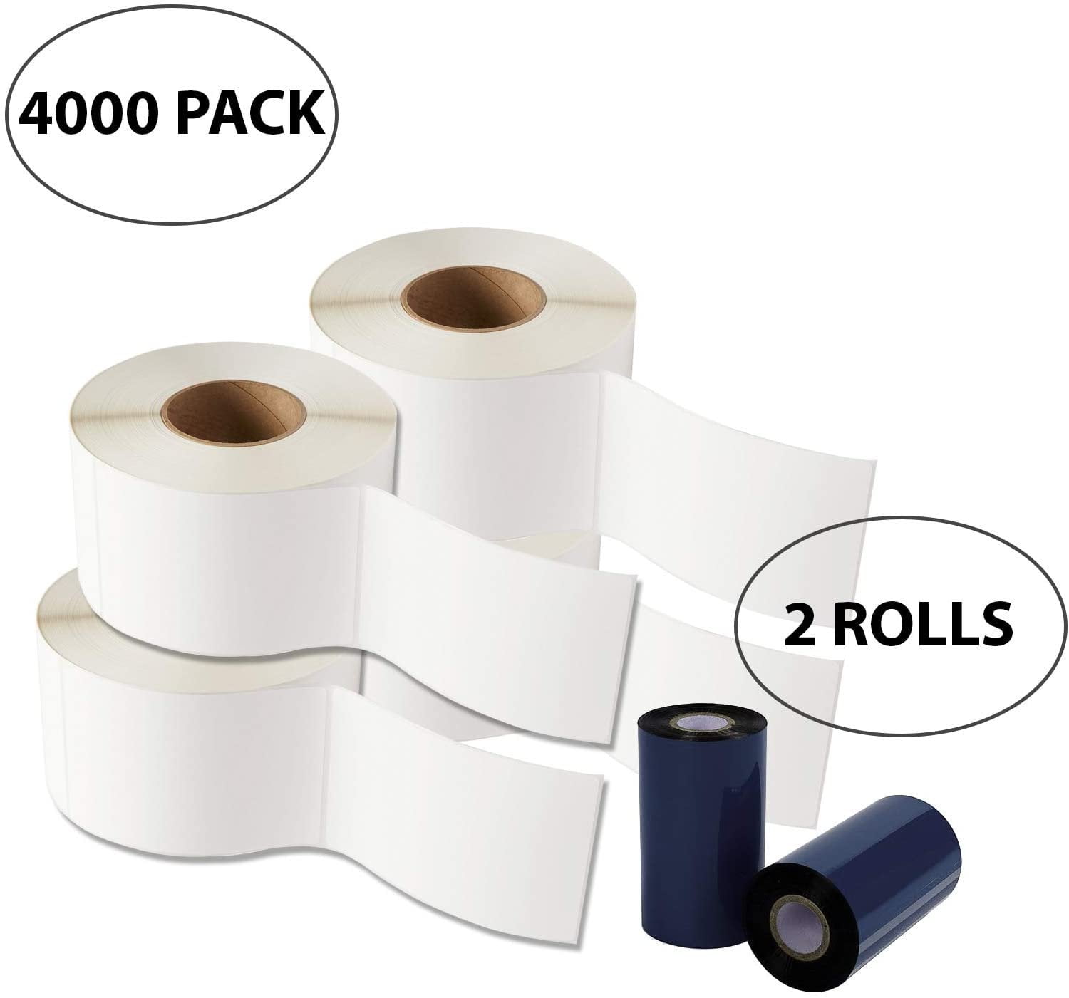 Fanfold 4000 Total Thermal Transfer Labels 4" x 6" Blue Matte Paper 