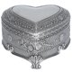 thumbnail image 2 of Caja de música en forma de corazón Caja de música de metal de aleación en relieve Caja de música con movimiento plateado para Navidad cumpleaños regalo del día de San ANGGREK Otros, 2 of 8