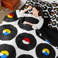 thumbnail image 4 of jejeloiu Musical Record 7-Piece Twin Bedding Sets,Abstract Geometric Circle Bedding Comforter Set For Girls Boys Reversible, 4 of 8