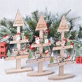 thumbnail image 2 of Yuarrent Decoración de árbol de Navidad de con soporte de dibujos animados de Papá Noel, muñeco de nieve, alce, decoración de mesa, adornos, Kits de decoración para fiestas Papá Noel Yuarrent HA069453-01, 2 of 6