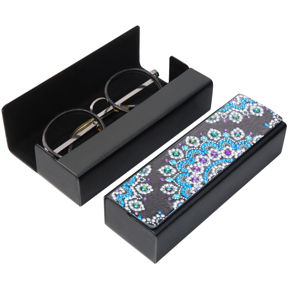 Sunglass Case with Diamond Painting Leather Sunglass Storage Box Hard