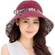 thumbnail image 1 of Sombrero de ala ancha con protección solar en algodón con cordón, visibilidad y protección UV para viajes a la playa (mujer), 1 of 4