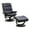 Black, variant on Pemberly Row Fabric Manual Reclining Swivel Chair and Ottoman in Black
