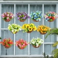 thumbnail image 2 of Kripyery Spring Simulation Flower Hanging Basket No Need Water Non-fading Beautiful Realistic Home Decoration Artificial Flowers Hanging Pot Decoration, 2 of 8