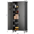 thumbnail image 7 of Aobao Rolling 72" Metal 4-Shelf Floor Mount Garage Cabinet with Digital Lock, Black, 7 of 7