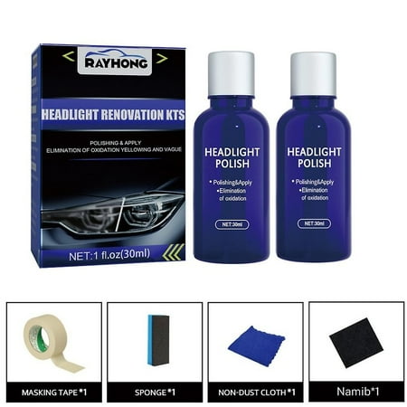 2pcs Headlight Restorer Hgkj 8 Car Lights Polishing Kit Chemical Repair Renovation