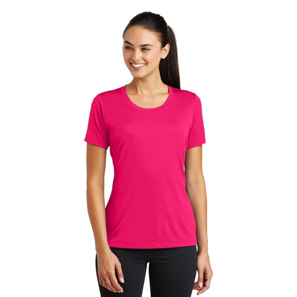 Sport-Tek Ladies PosiCharge Tough Tee M Rosa Frambuesa deporte-tek LST320