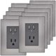 thumbnail image 1 of Placa Contacto de Pared Inoxium2U1COxford 10Pzas USBx2/Contacto 110/125-250VCA 15A 50/60Hz 5VDC 2.1A Plateado/Oxford Ace, 1 of 2