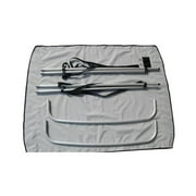 BRIS Boat Bimini Top Gray 600D Polyester Aluminum Frame Bimini Top (32-34 W x 45 H x 55 L)