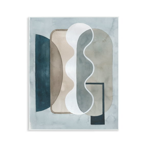 Stupell Industries Wavy Opaque Shapes Abstract Painting Unframed Art Print Wall Art, 11 x 14