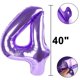 thumbnail image 2 of Globo de aluminio Kelfuoya, 40 cm, color morado, número 4, para fiesta de cumpleaños, 2 of 8