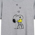 thumbnail image 3 of Peanuts - Snoopy and Woodstock Hearts - Juniors Oversized Graphic T-Shirt, 3 of 6