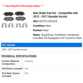 thumbnail image 2 of Rear Brake Pad Set - Compatible with 2012 - 2017 Hyundai Accent 2013 2014 2015 2016, 2 of 2
