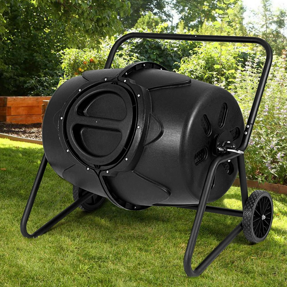 Costway 50 Gal. Wheeled Tumbling Composter Ã¢Â Â Black