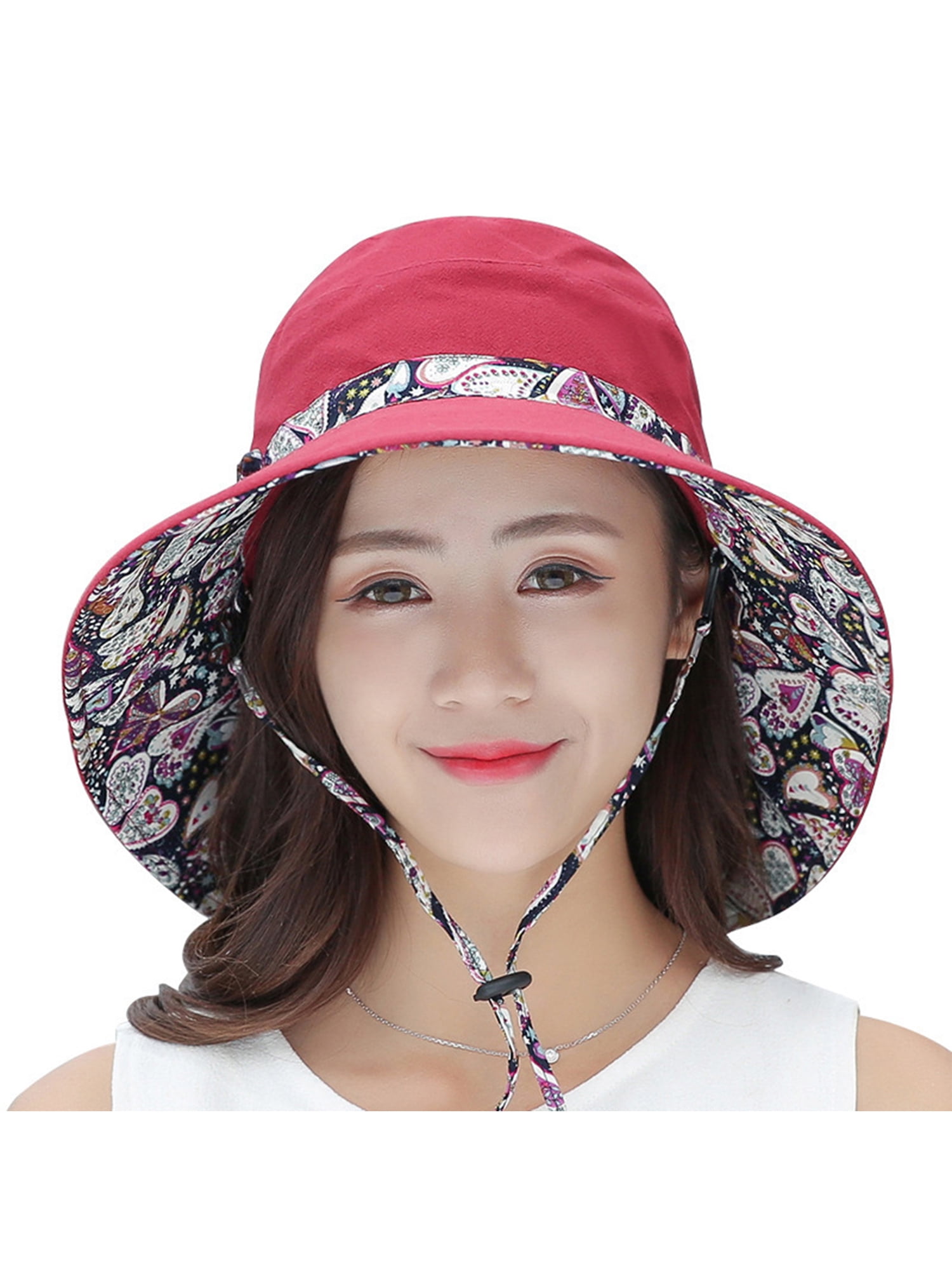 Women Summer Casual Big Wide Brim Cotton Hat Floppy Derby Beach Sun ...