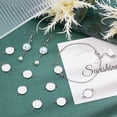 thumbnail image 3 of 100pcs 12mm Stainless Steel Cabochon Connectors Settings Pendant Cabochons Trays Bezel Trays Round Cabochon Links for Jewelry Making 19.5x14x2mm Hole 2mm, 3 of 9