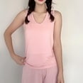 thumbnail image 6 of Ohufall Summer Pajama Sets For Women Sleeveless Modal Top With Short Pants Two Piece Lounge Outfit Cozy Soft Sleepwear Pajamas, 6 of 8