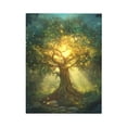 thumbnail image 2 of CozyNet The Tree Of Knowledge Glowing Softly, Surrounded By Rich Greenery And Soft Divine Light Wall Art Prints With Frame Canvas Perfect for Living Room & Bedroom, Ready to Hang, Wall Decor 12"x16", 2 of 10