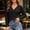 Black, variant on Women's V Neck Long Sleeve Blouse Lace Embroidery Cutout Casual Shirt with Button Cuffs Lightweight Loose Fit Tops for Ladies Summer Daily Wear White
