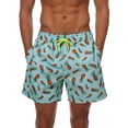 thumbnail image 5 of New Boys Mens Swimming Trunks Swim Shorts Board Shorts With Pockets Print Swimwear Beachwear Underwear Swimsuit Beach Pants Casual Quick Dry Bathing Suit Surfing Cyan Pineapple Print L, 5 of 8