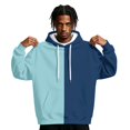 thumbnail image 2 of Men’s Color Block Pullover Hoodie for Men, Contrast Split‑Color Hooded Sweatshirt, Drawstring Kangaroo Pocket Top For Home‑Lounge And Casual Outdoor Activities, 2 of 6