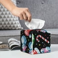 thumbnail image 6 of Logiee Tissue Box Cover 5X5X5'' PU Leather Tissue Holder Square Tissue Cube Box Organizer for Bathroom Vanity Countertop,Car,Night Stands,Office,Home,Kitchen (Disco Mirror Ball Snowman), 6 of 8