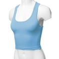 thumbnail image 5 of A2Y Women's Basic Cotton Casual Scoop Neck Cropped Racerback Tank Tops Spring Blue S, 5 of 5