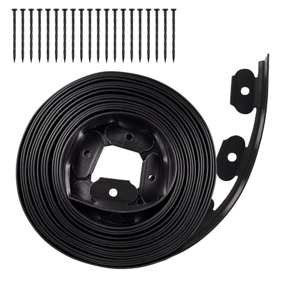 urorentea 33 ft No Dig Landscape Edging Kit, Garden Edging Border with 20pcs Stakes, Paver Edging 2 Inch Tall for Landscaping, Lawn, Flower Beds, Grass, Yard