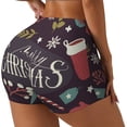 thumbnail image 2 of Xecao Merry Christmas Print Workout Shorts for Women Soft Smooth Gym Yoga Scrunch Active Tennis Workout Running Shorts, 2 of 9