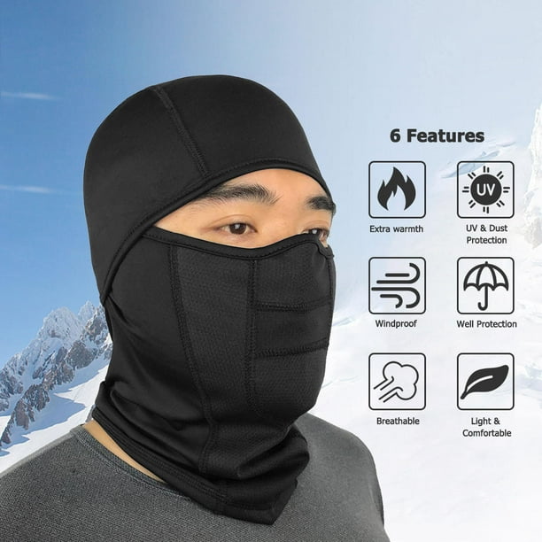 2 trous tricoté complet couvre-visage chapeau cagoule cagoule ski cyclisme  hiver masque chaud