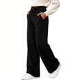 thumbnail image 6 of Athletic Wide Leg Sweatpants for Women Drawstring Waist Fall Outfits Pants, 6 of 9
