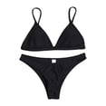 thumbnail image 3 of HGYCPP Women Sexy 2pcs Bikini Set V-Neck Push Up Swimsuit Neon Solid Color Bathing Suit, 3 of 19