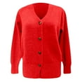thumbnail image 4 of Women's V Neck Knitted Pullover Sweater Long Sleeve Casual Solid Cardigan Top Soft Comfortable Lightweight, 4 of 4