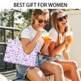 thumbnail image 5 of Large Capacity Tote Bag,White Purple Butterfly Flower Pattern Handbag Fashion Luxury Tote Bag,15.7"x13"x 5.1" Inches,Laptop Compatible, 5 of 6