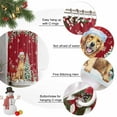 thumbnail image 6 of Christmas Dog Shower Curtain, Xmas Tree Poinsettia Botanical Red Waterproof Fabric Shower Curtains with 12 Hooks, Bathroom Curtain Set for Bathroom Accessories Decor, 54 x 78Inches, 6 of 9