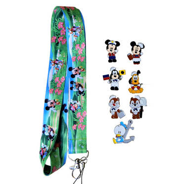 Disney Cruise Line Themed Trading Pins Specific Set with 7 Pins and Lanyard