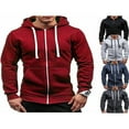 thumbnail image 3 of Veste à Capuche Zippée Classique d'Hiver pour Hommes, 3 of 4