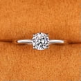 thumbnail image 2 of EOEMY Elegant Jewelry Round Cubic Zircon 925 Silver Filled Ring Wedding Ring Sz 6-10-10, 2 of 4