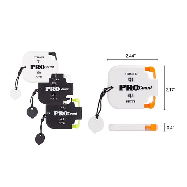 pitrice Golf Score Indicator Scoring Stroke Counter Shot Training Aids Scorecard Count Accessory for Outdoor Professional Competition White Orange