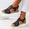 thumbnail image 3 of Dakaela Orthopedic Wedge Sandals for Women Dressy Walking Sandal Summer Platform Beach Shoes Black 9, 3 of 7