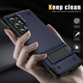 thumbnail image 4 of ELEHOLD for Samsung Galaxy S22 Plus, Rugged Shockproof Hard PC Case,With Built-in Foldable Invisible Kickstand Heavy Duty Case Cover, navyblue, 4 of 7