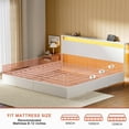 thumbnail image 5 of GUNAITO King Size Bed Frame with Headboard and 4 Storage Drawers LED Platform Bed Frame with Charging Station White, 5 of 9