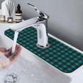 thumbnail image 7 of Fuzoiu Teal On Black Plaid Print Kitchen Faucet Suction Pad, Sink Splash Guard Faucet Mat, Faucet Handle Drip Catcher Tray Drying Mat For Bathroom Kitchen Bathroom Countertop, 7 of 7