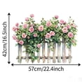 thumbnail image 3 of Meggemo Rose Flower Picket Fence Wall Sticker Vinyl Decal Romantic Garden Fence Design for Living Room Bedroom Nursery Home Decor, 3 of 7