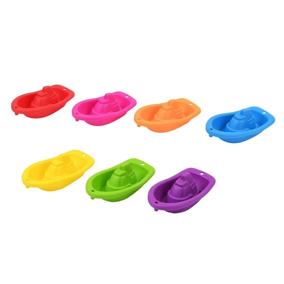 Kid Connection Stacking Boat Bath Toys 7 Pieces, Colorful, Flexible