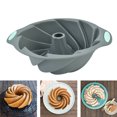 thumbnail image 2 of Cake Mold Food Grade Heat-resistant Non-stick Threaded DIY Silicone Chiffon Cake Pan Spiral Donut Mold Kitchen Gadgets, 2 of 7