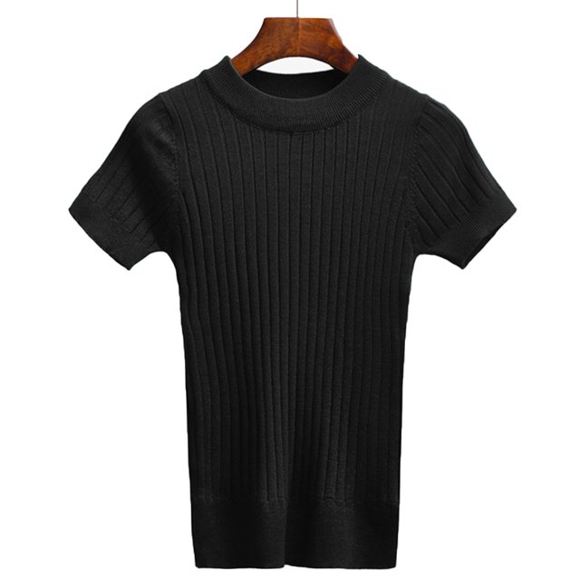 Suéter de mujer, camiseta sin mangas, camiseta de punto, camisetas cortas de manga corta, jersey de invierno ajustado con corpiño para mujer Noticed FS6608-03