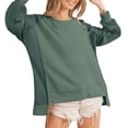 thumbnail image 5 of Maean Oversize Sweatshirt for Women Knit Color Block Crew Neck Long Sleeve Sweatshirts Casual Pullover Tops, 5 of 7