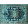 thumbnail image 1 of Ahgly Company Indoor Rectangle Medallion Light Blue Traditional Area Rugs, 2' x 3', 1 of 4
