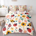 thumbnail image 1 of YST Red Ladybug 7 Piece Queen Bed Set - Includes Comforter & Sheet Set Cartoon Ladybugs Bedding For Boy Teen Adult - Reptile Beetles Flower Floral Rustic Bedding Comforter Sets (Yellow Green), 1 of 1